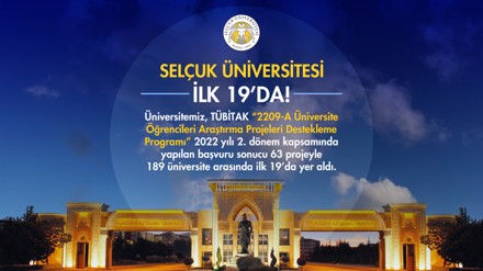 Selçuk Üniversitesi, TÜBİTAK projeleriyle Türkiye’de ilk 19’da yer aldı
